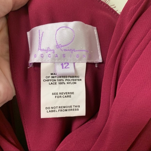 Hayley Paige Occasions Chiffon And Lace Keyhole Cutout Back Dress Size‎ 12 - Picture 5 of 13